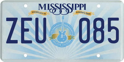 MS license plate ZEU085