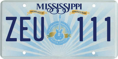 MS license plate ZEU111