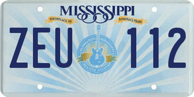 MS license plate ZEU112