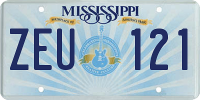 MS license plate ZEU121