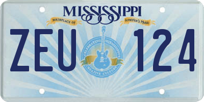 MS license plate ZEU124