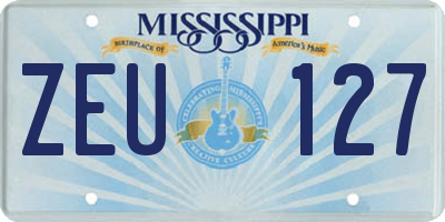 MS license plate ZEU127