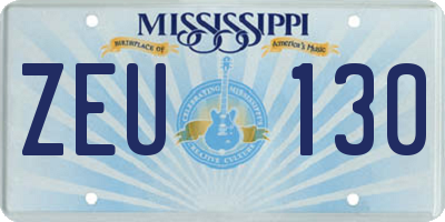 MS license plate ZEU130