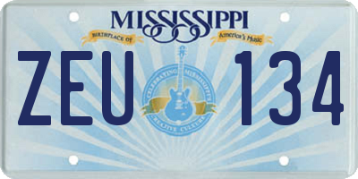 MS license plate ZEU134