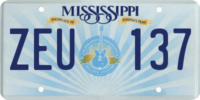 MS license plate ZEU137