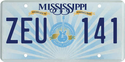 MS license plate ZEU141