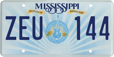 MS license plate ZEU144