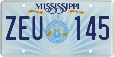 MS license plate ZEU145