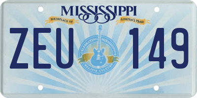 MS license plate ZEU149