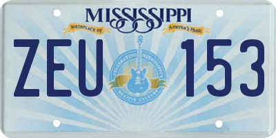 MS license plate ZEU153