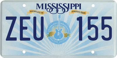 MS license plate ZEU155