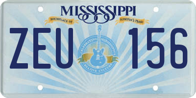 MS license plate ZEU156