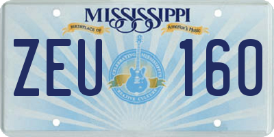 MS license plate ZEU160
