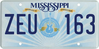 MS license plate ZEU163