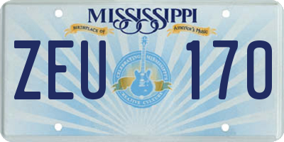 MS license plate ZEU170