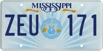 MS license plate ZEU171