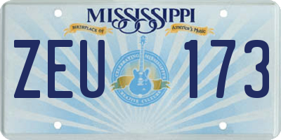 MS license plate ZEU173