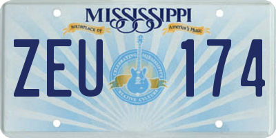 MS license plate ZEU174