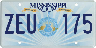 MS license plate ZEU175