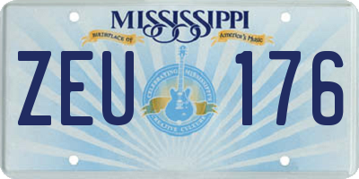 MS license plate ZEU176