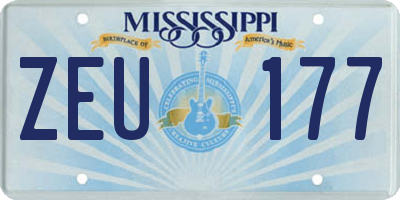 MS license plate ZEU177