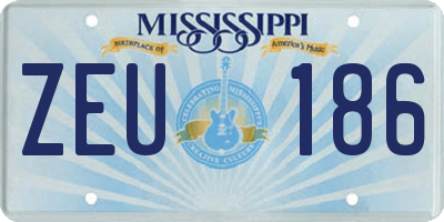 MS license plate ZEU186