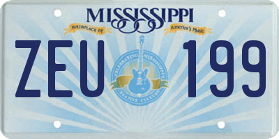 MS license plate ZEU199