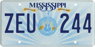 MS license plate ZEU244