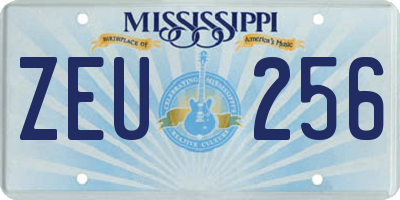 MS license plate ZEU256