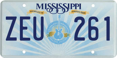 MS license plate ZEU261