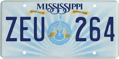 MS license plate ZEU264