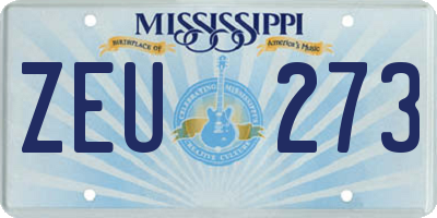 MS license plate ZEU273