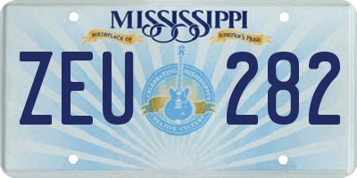 MS license plate ZEU282