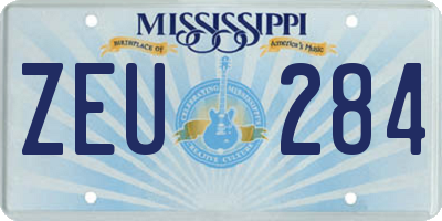 MS license plate ZEU284
