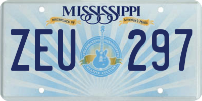 MS license plate ZEU297