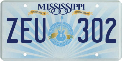 MS license plate ZEU302