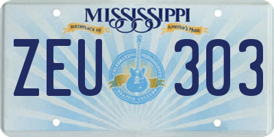 MS license plate ZEU303