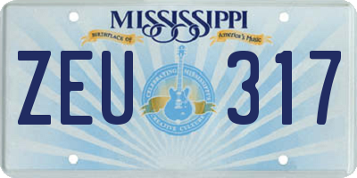 MS license plate ZEU317