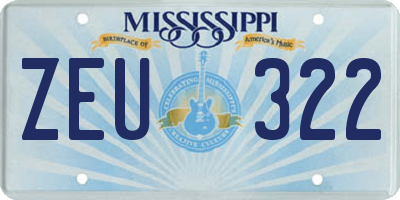 MS license plate ZEU322