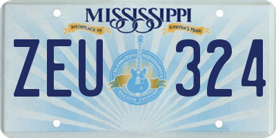 MS license plate ZEU324