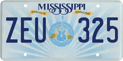 MS license plate ZEU325