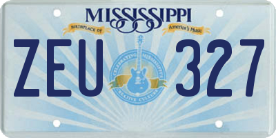 MS license plate ZEU327