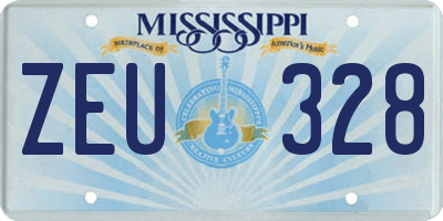 MS license plate ZEU328