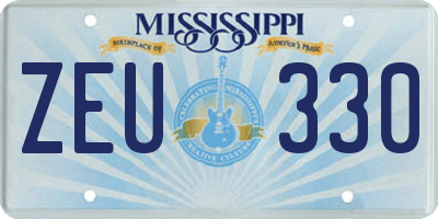 MS license plate ZEU330