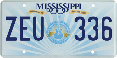 MS license plate ZEU336