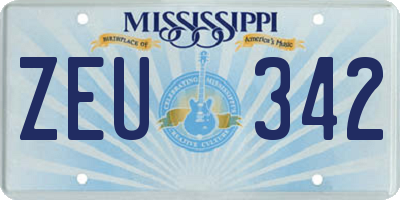 MS license plate ZEU342