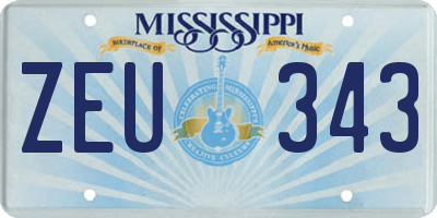 MS license plate ZEU343