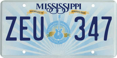 MS license plate ZEU347
