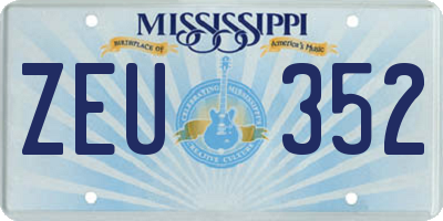 MS license plate ZEU352