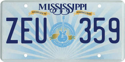 MS license plate ZEU359